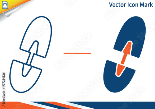 Shovel icon for digging or construction work.