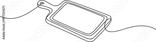 Cutting board kitchen continuous line. Continuous one line drawing cutting board. Cutting board, equipment concept. one line Icon drawing