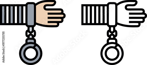 Handcuffed Prisoner Hand Arrest Procedure Icon