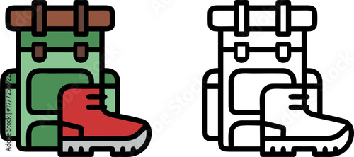 Outdoor Hiking Gear Backpack and Boots