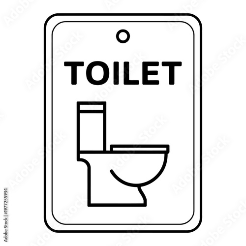 Toilet sign with toilet icon for bathroom direction  public restroom symbol