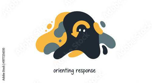 Abstract animal face, orienting response concept, vector illustration, modern design