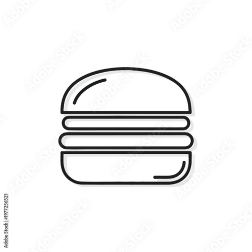 Hamburger icon with stacked buns and fillings