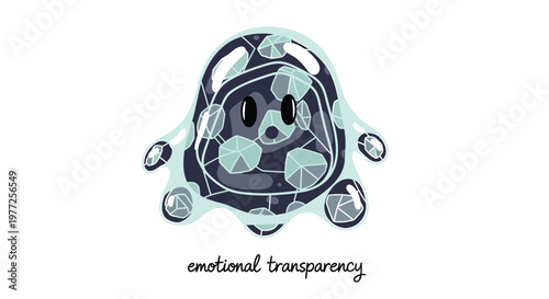 Emotional Transparency, Mental Health, Psychology Icons, Vector Illustration
