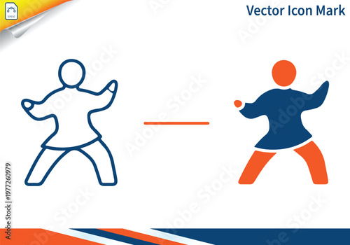 Person icons martial arts pose.