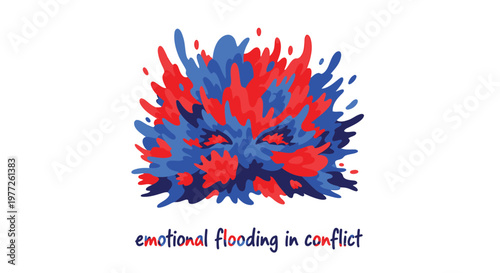 Emotional Conflict, Psychological Stress, Mental Health Vector Icon, Emotional Flooding