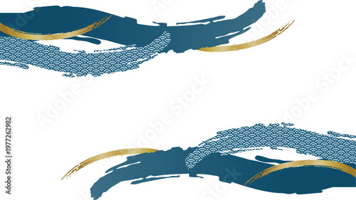Blue and Gold Brush Stroke Texture