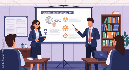 Business Professionals Presenting in a Meeting Room.