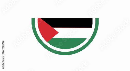 Watermelon Palestine flag symbolism vector illustration isolated on white
