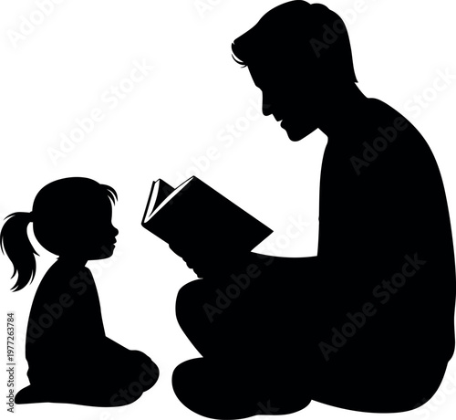 Heartwarming fathers day illustration dad reading to daughter perfect gift idea