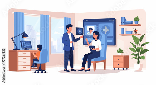 Doctor Consulting Patient in Modern Office.