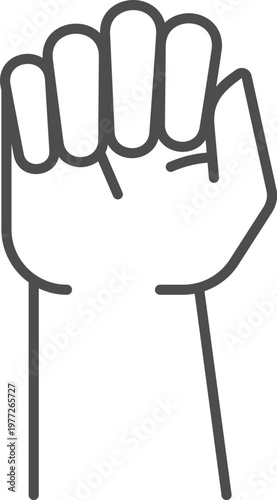Raised fist symbol illustrating strength protest resistance