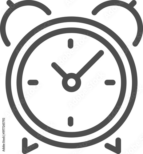 Icon representing an alarm clock showing time and schedule