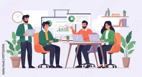 Group of Business Professionals Working Together.