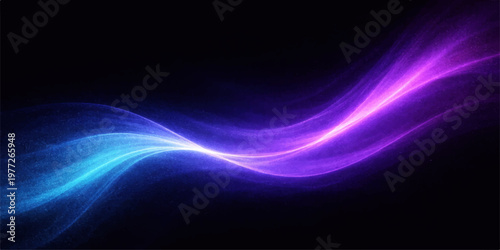 A glowing blue and purple abstract background featuring flowing waves of energy and light rays that create a motion design texture across a dark space backdrop