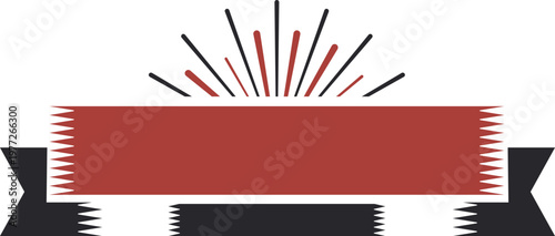 Qatar flag colors ribbon with sunburst design