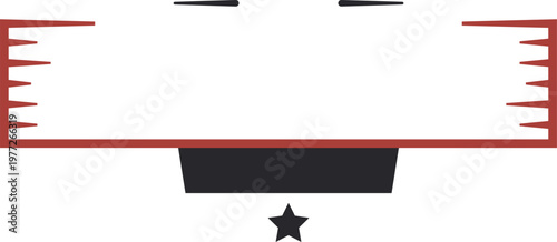 Blank vintage style banner label with star graphic