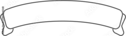 Outline curved banner ribbon providing empty copy space