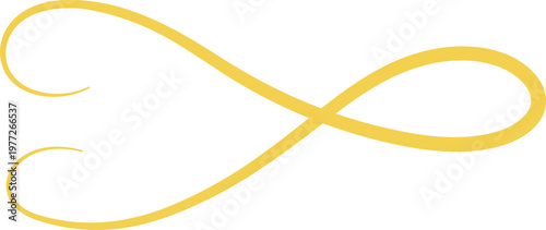 Golden infinity symbol loop line design element