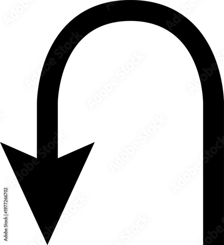 U turn arrow indicating direction change or returning