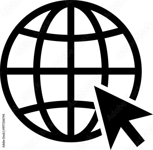 Global network icon showing internet website browsing