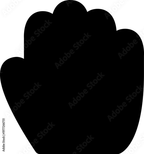 Black silhouette of a hand making a fist gesture