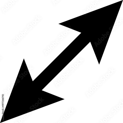 Black two way arrow indicating expanding or scaling