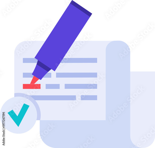 Marker pen highlighting important information on a document