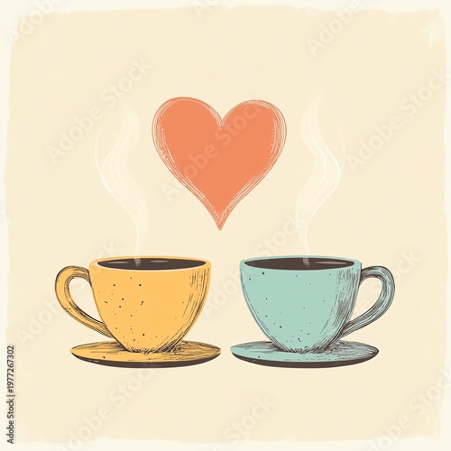 cup of coffee with hearts