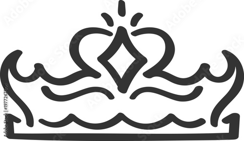 Hand drawing crown outlining royal power success