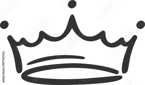 Black doodle crown representing king and queen royalty