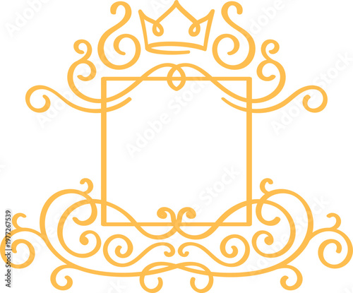 Ornate frame with crown decoration inviting text