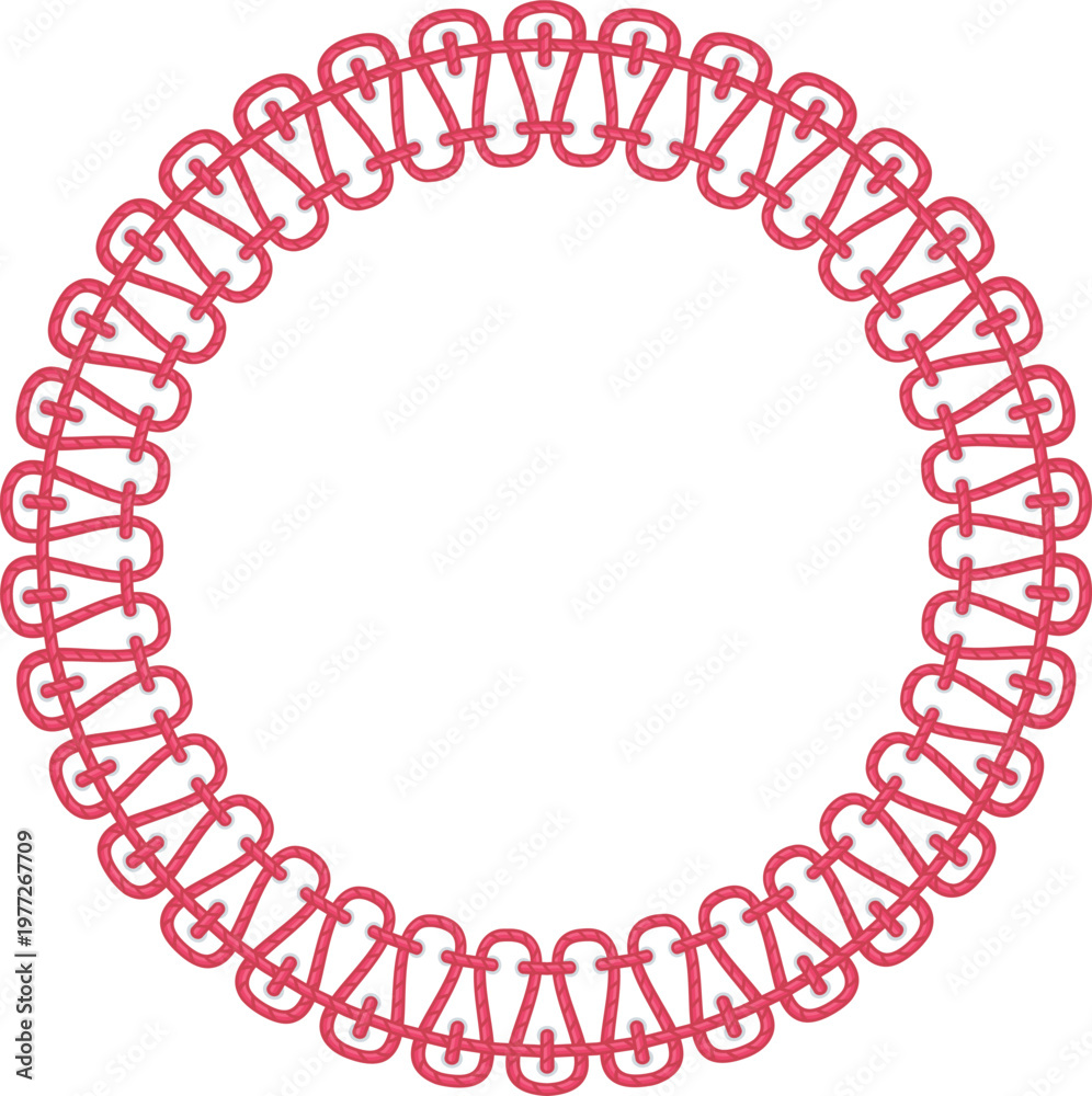 Naklejka premium Circular frame creating a seamless lacing pattern