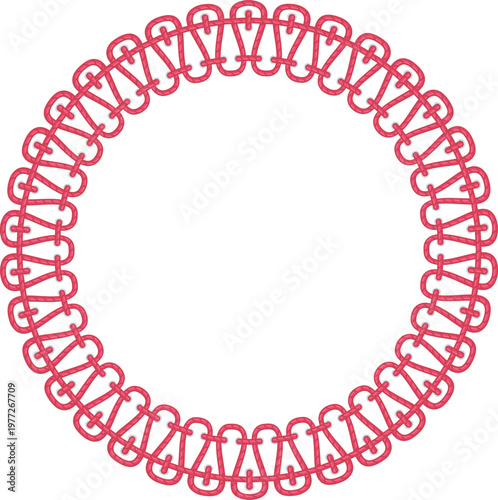 Circular frame creating a seamless lacing pattern