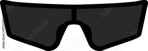 Sunglasses black cartoon illustration on white background