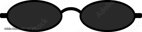 Black oval sunglasses icon protecting eyes from sun