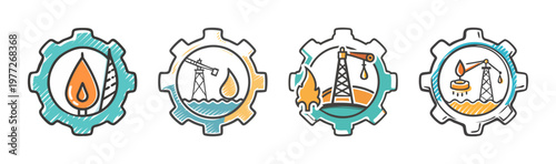 Icon for oilfield services, indicating support and maintenance in the energy sector.