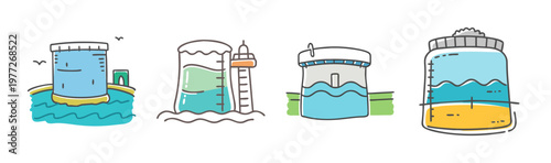 Water reservoir icon, representing storage and conservation of natural resources.