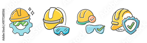 Safety gear icon representing protective equipment for workplace and industrial safety.