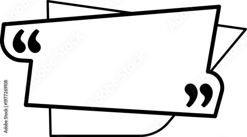Blank speech bubble with quotation marks for statements