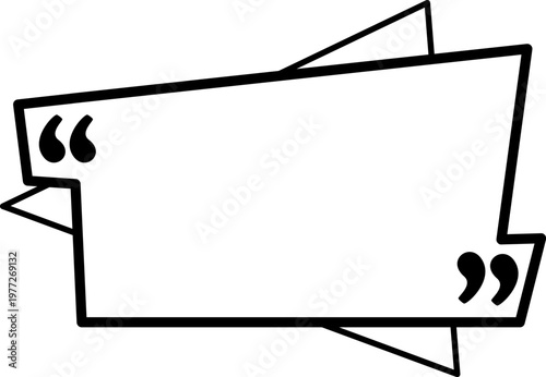 Comic speech bubble with quotation marks for statements