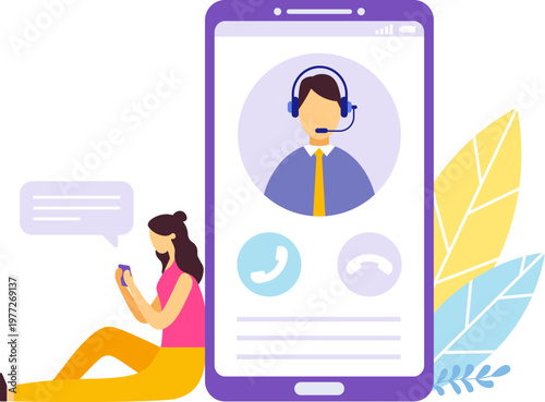 Female customer receiving online support from a consultant