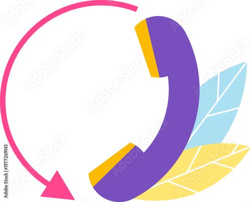 Telephone receiver with callback arrow concept