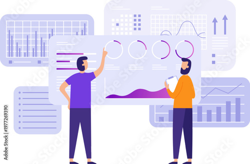 Analyzing business data and financial statistics dashboard