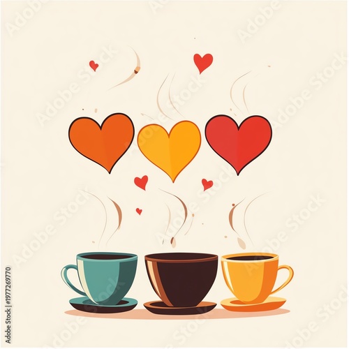cup of coffee with hearts