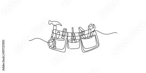 Continuous line drawing of laundry items hanging on a clothesline single art minimalist illustration clothing