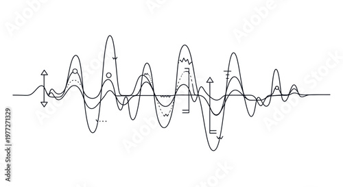 Sound wave pattern graph illustration.