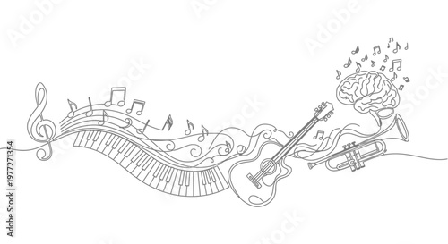 Creative Mind with Music Instruments.