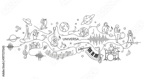 Music and universe symbols combined.