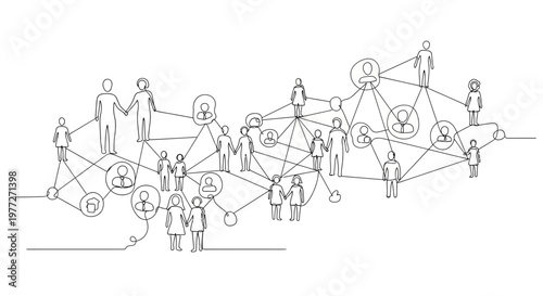 People connected in a network.